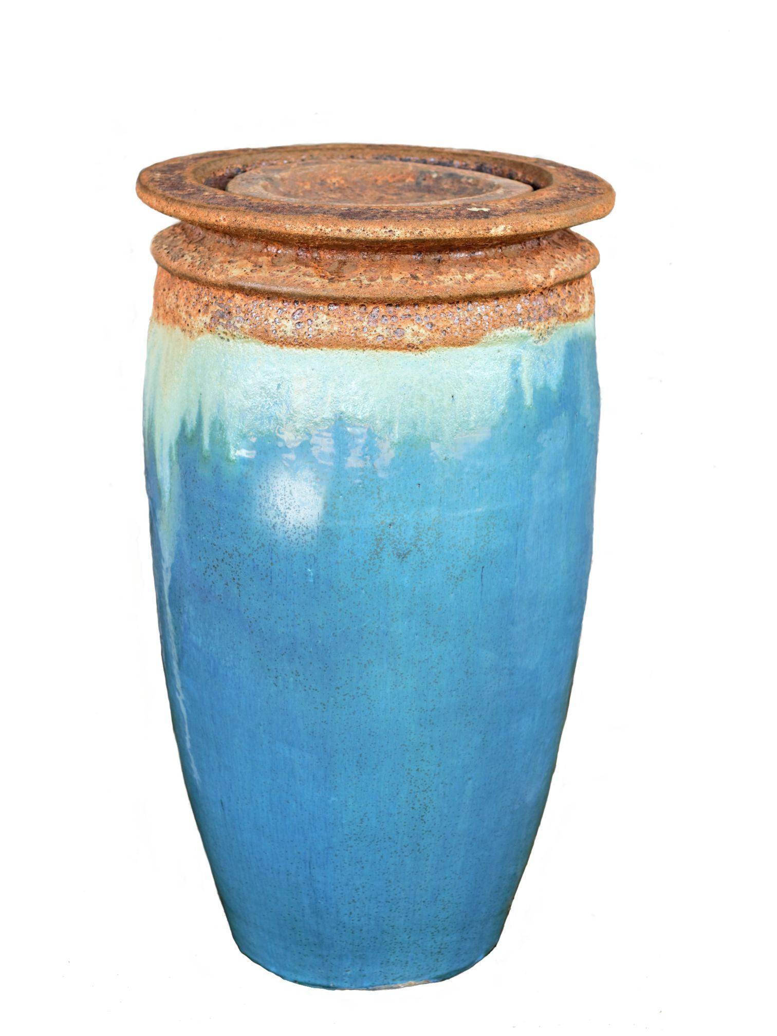 5250S43 - Angkor/Marble Green Earth Drum Ceramic Fountain