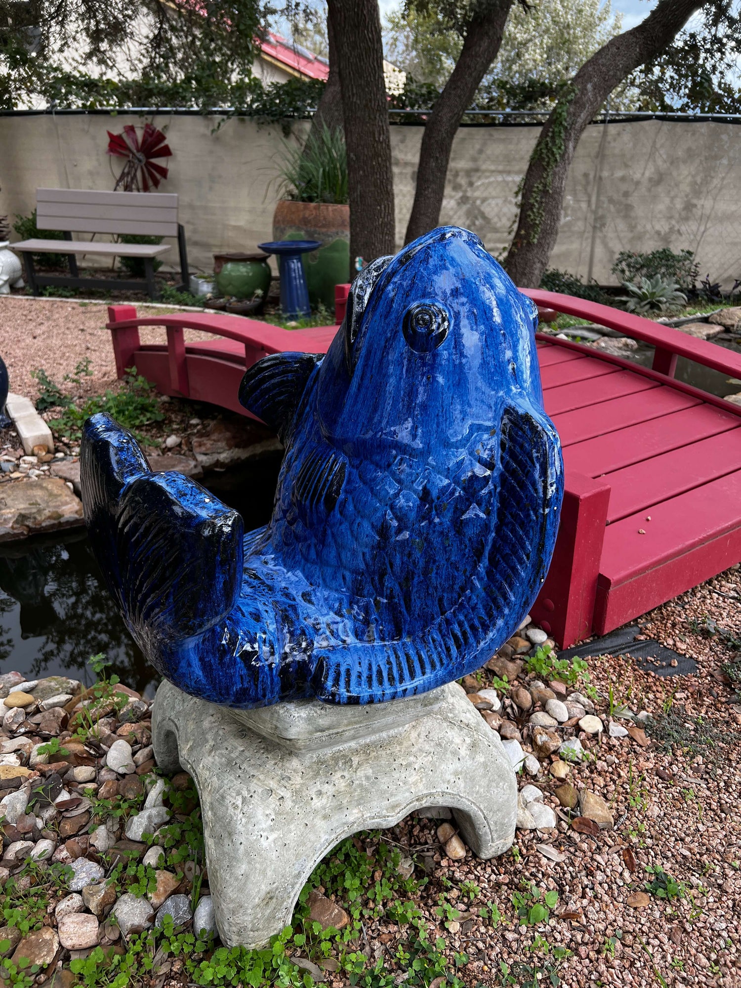 5130N8 - Blue Ceramic Fish Accent