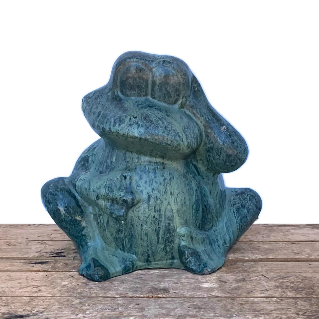 Moss Green Ceramic Frog Accent