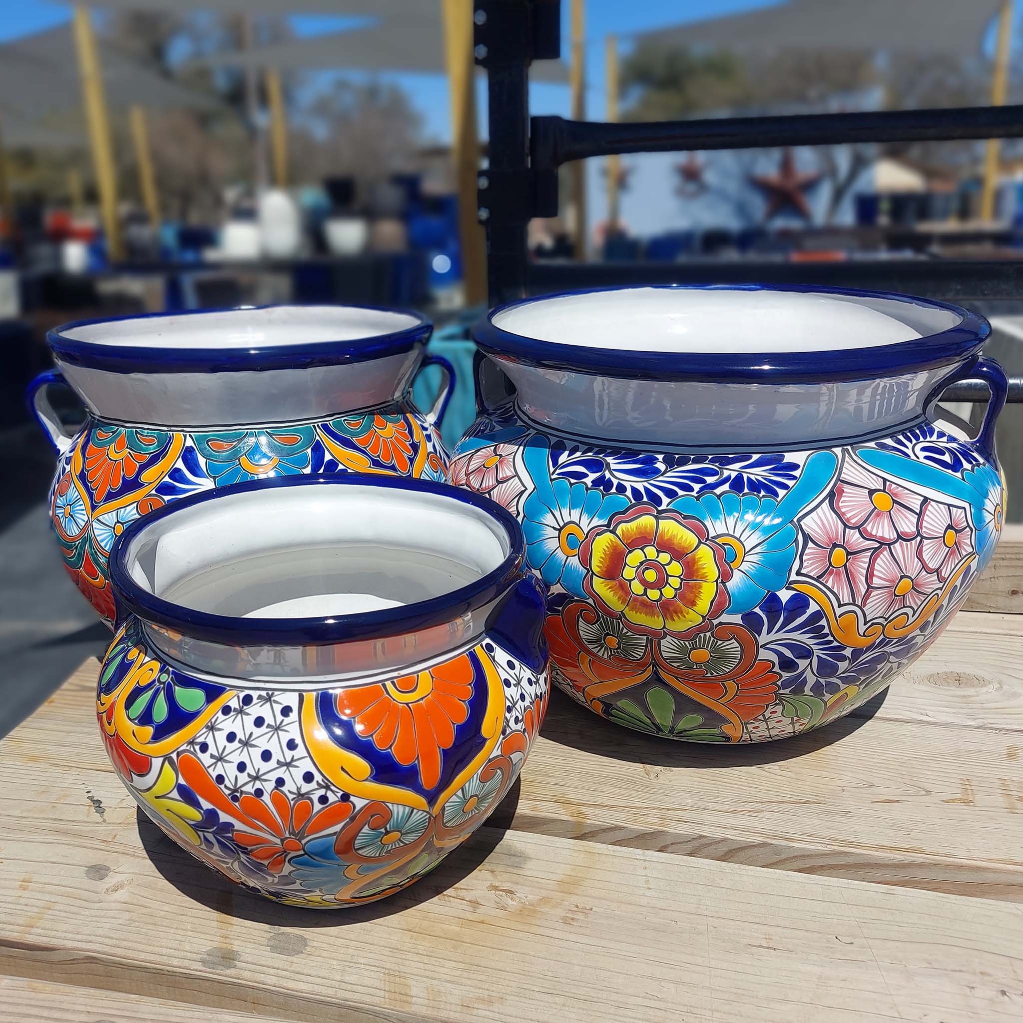 multi color plant pots Multicolor Ceramic Talavera Chata