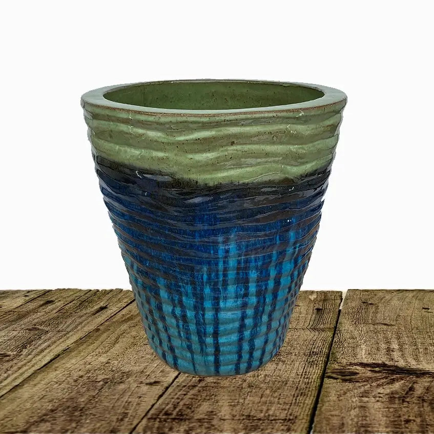 Apple Green/Marble Green Ripple Cone Pot