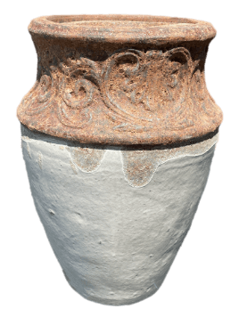 5255S73 - Angkor/White Scroll Rim Ceramic Fountain
