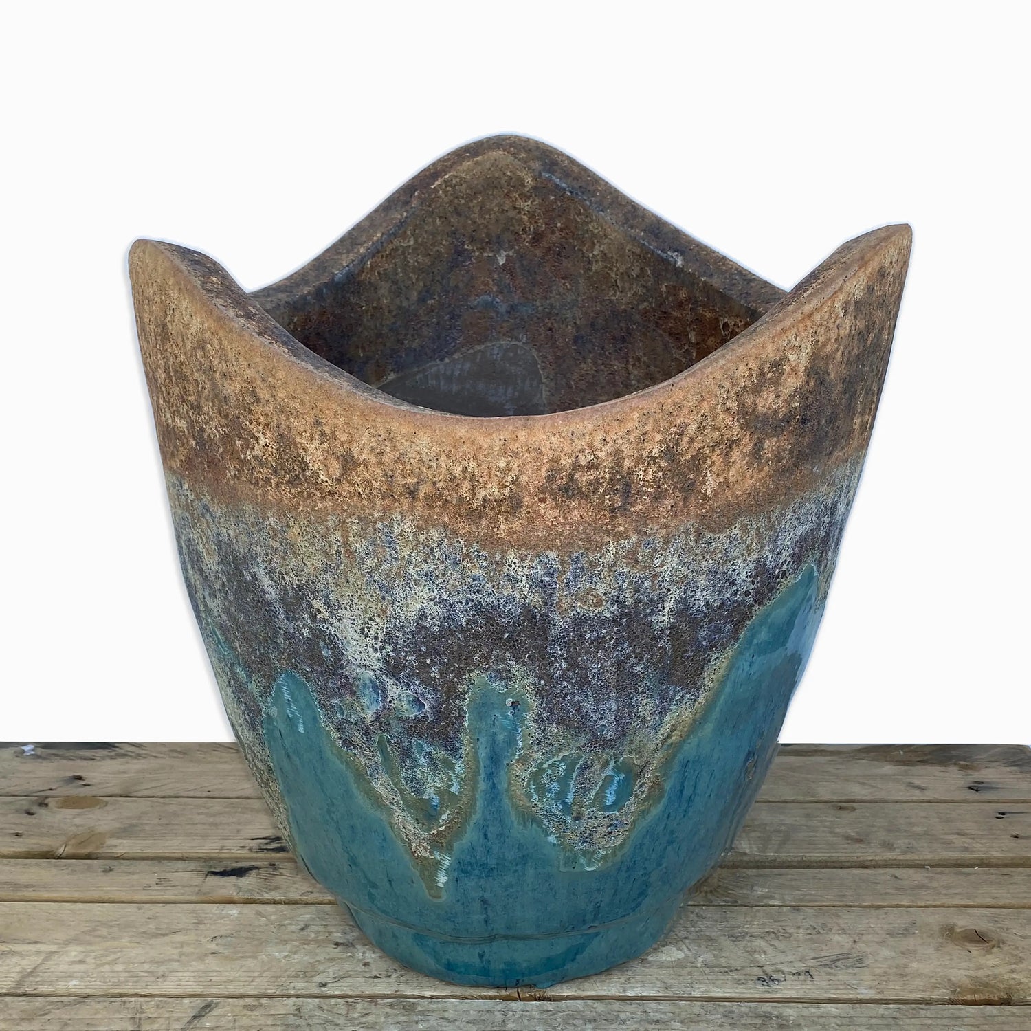 Angkor/Marble Green Wavy Rim Ceramic Planter - Ten Thousand Pots