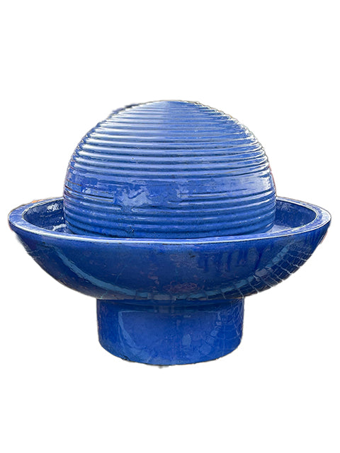 Falling Blue Ceramic Sphere Fountain | Ten Thousand Pots