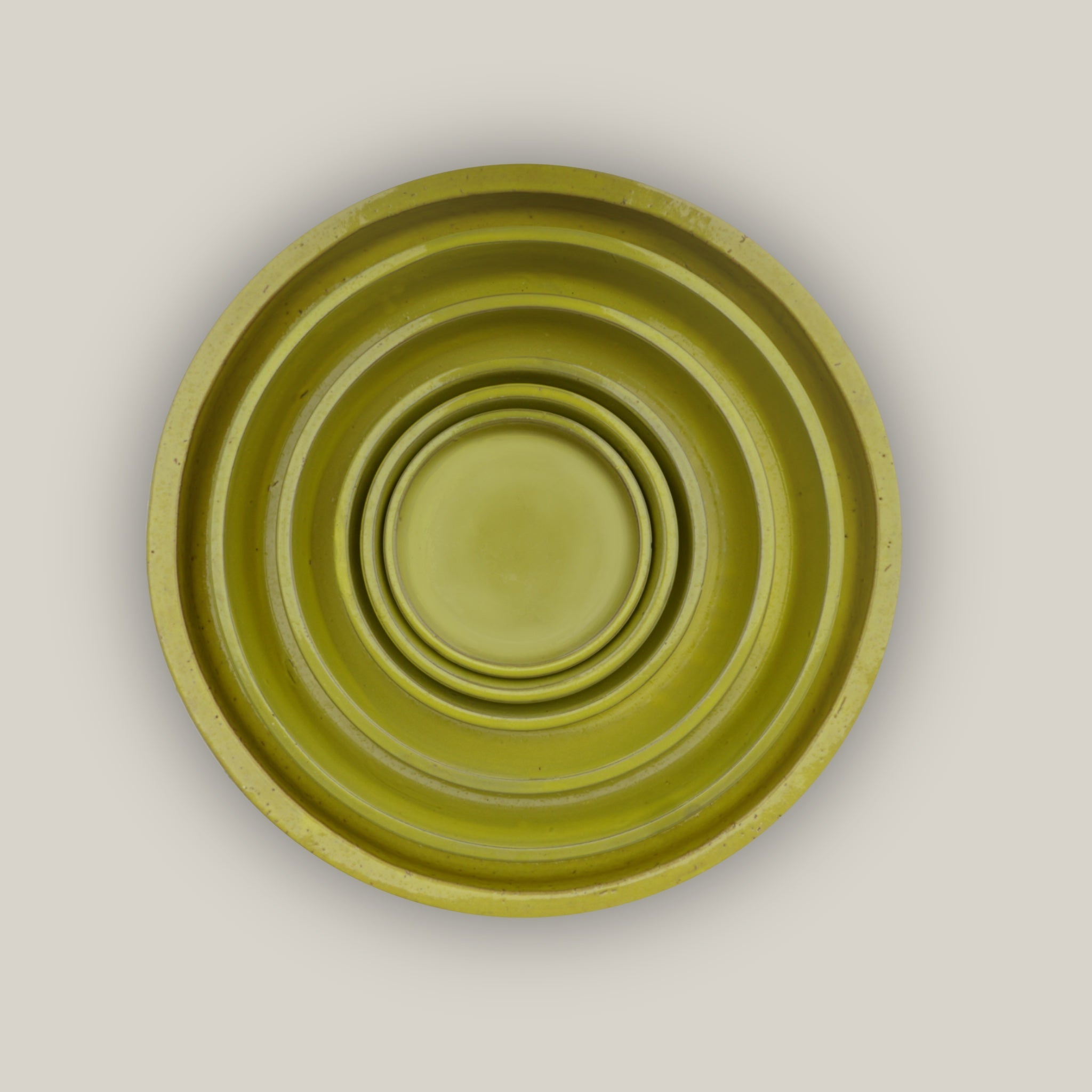 6135H41FS - Round | Yellow Ceramic Plant Saucer | High Fired Ecofriendly Clay - Sizes 8"-24"