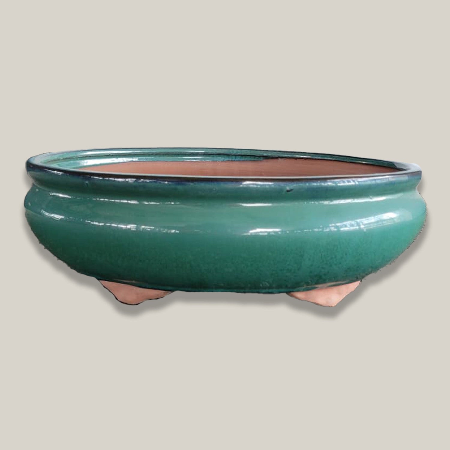 Jade round ceramic bonsai pots