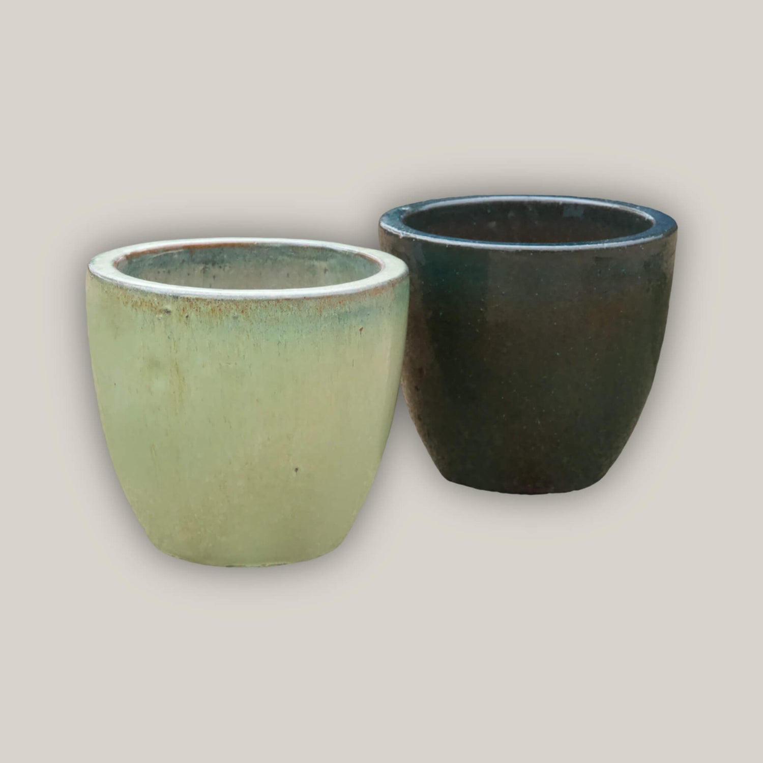 Elegant porch planter collection in contrasting shades