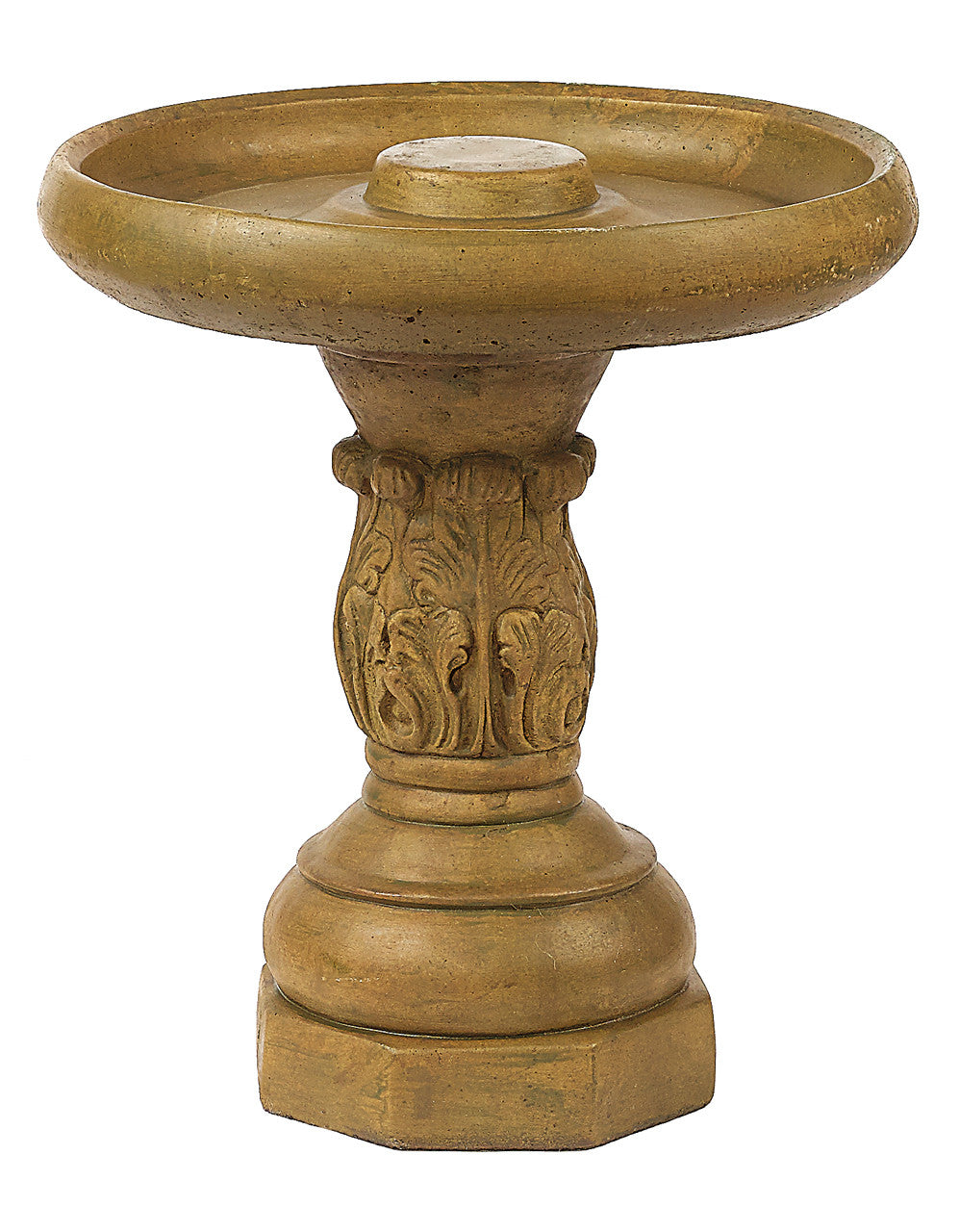 Sm Leaf/Smooth Plain Top Birdbath