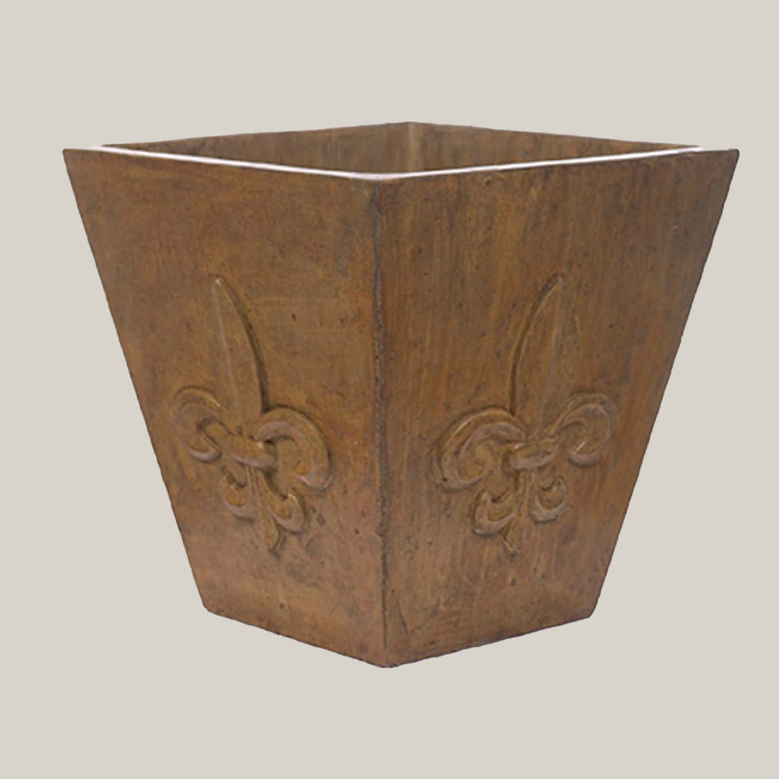 Large Tapered Sq. Fleur De Leis Planter