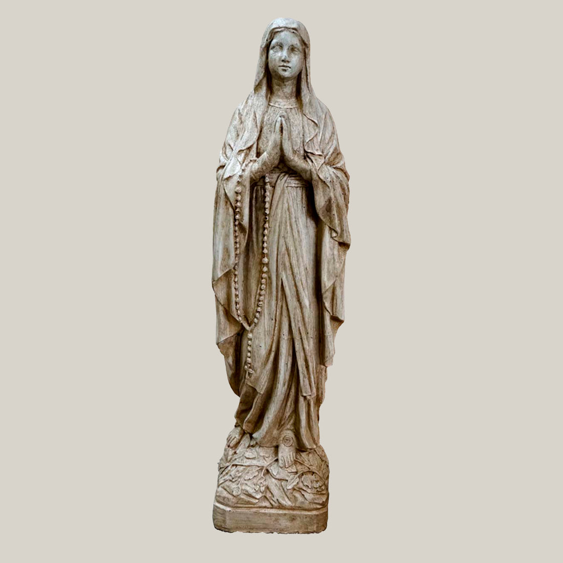 Lady of Lourdes Statue - Aged Pine