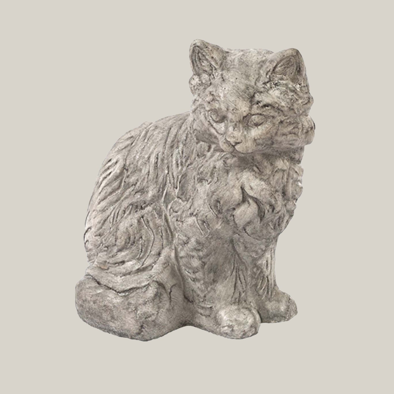 Sitting Furry Cat Sculpture