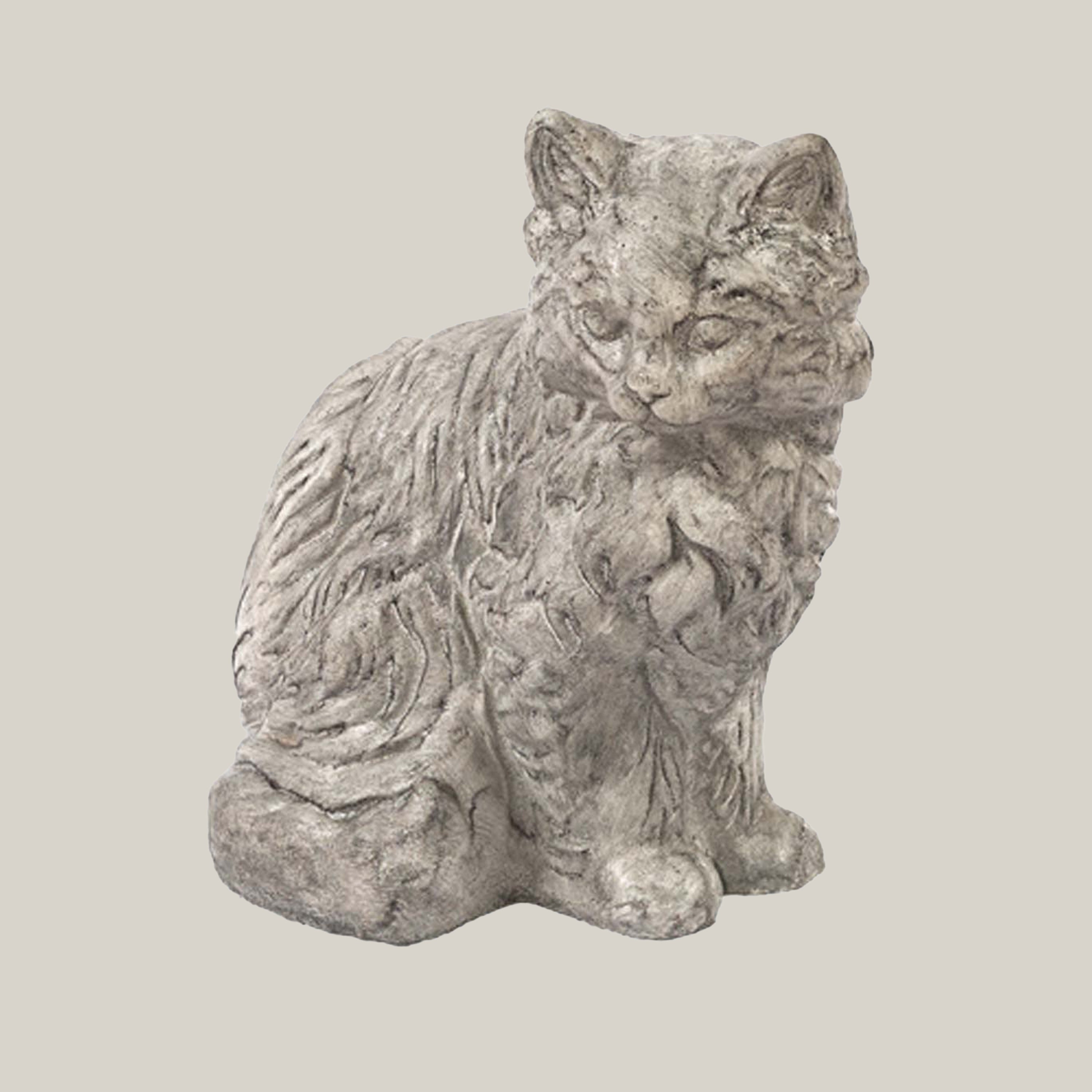 Sitting Furry Cat Sculpture