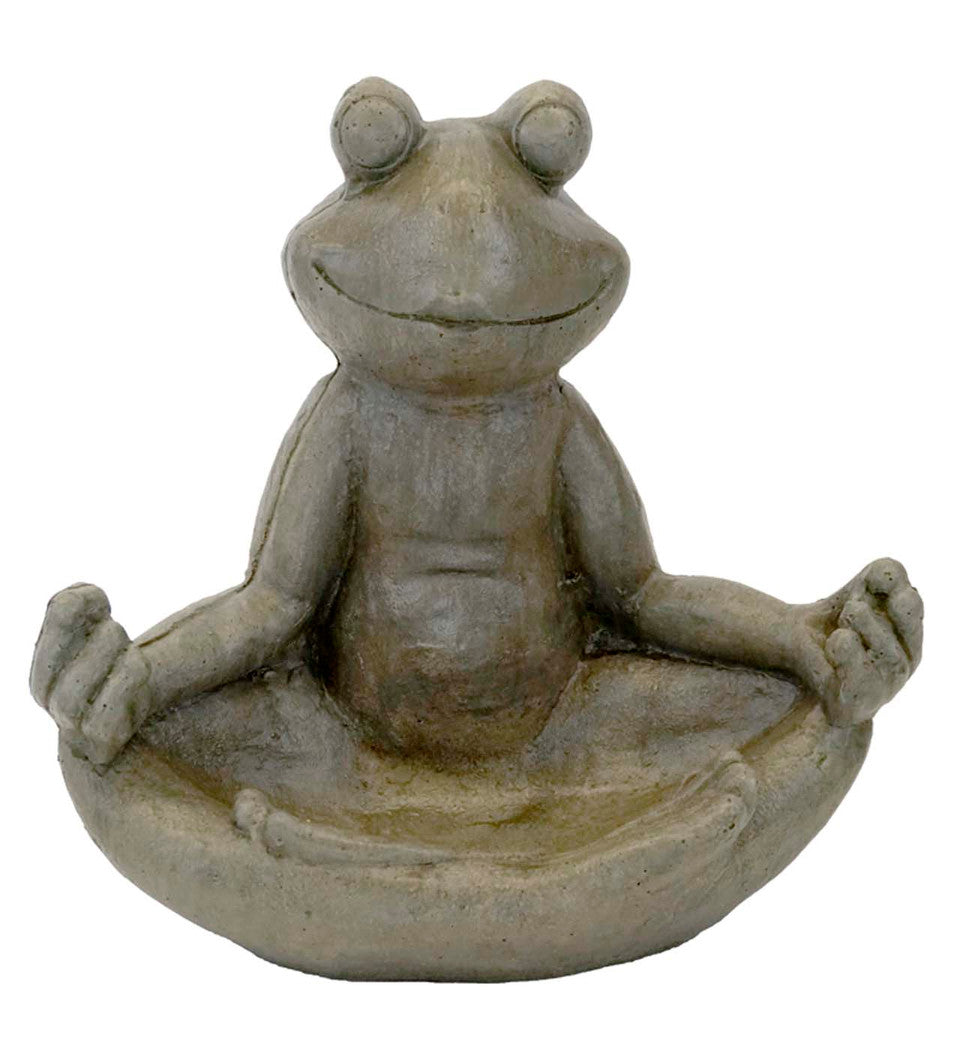 Pop-Eyed Mediatating Frog Sculpture