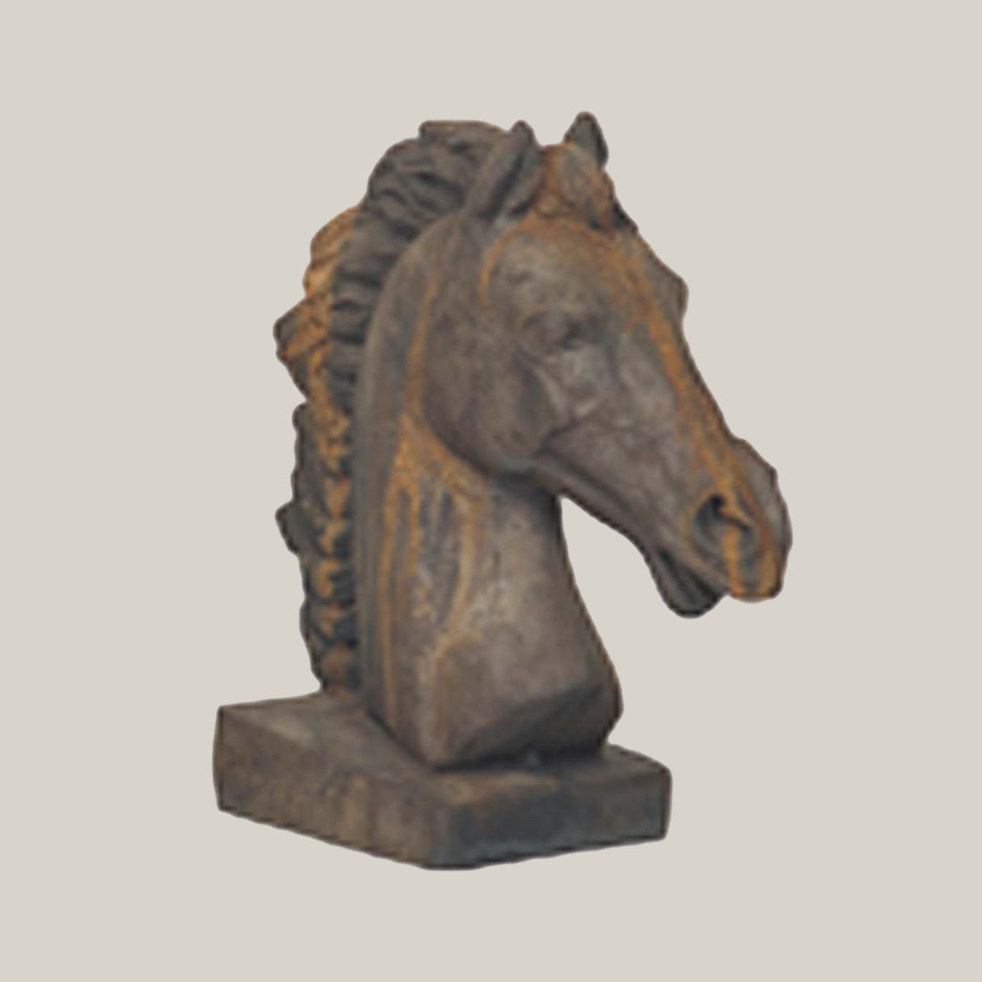 Square Base Horse Head Sculpture