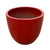 Bright Red Tapered Round Ceramic Planter