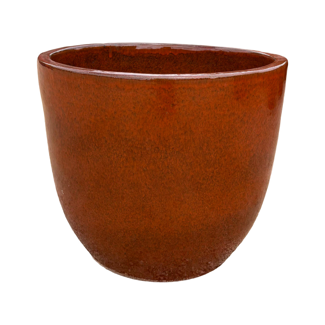 Tropical Orange Tapered Round Ceramic Planter