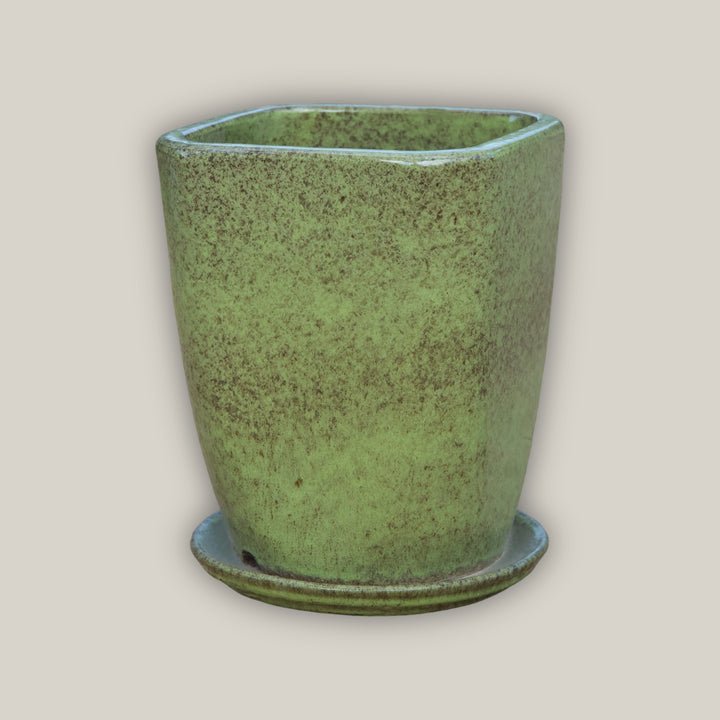 Tapered Square Planter with Saucer