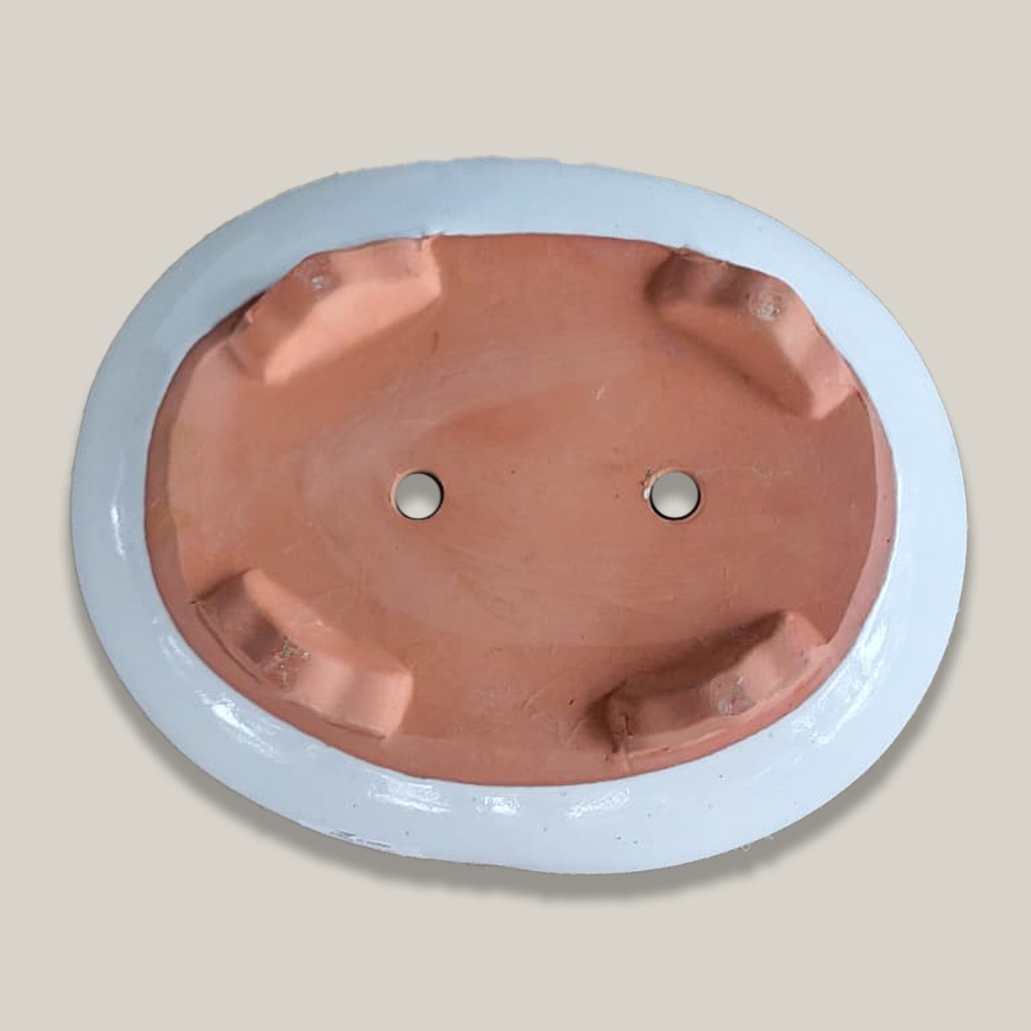 3113L4 - White Round Ceramic Bonsai Planter