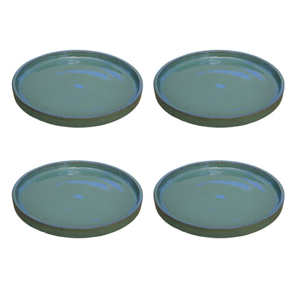 Round Green Ceramic Clay Plant Saucer