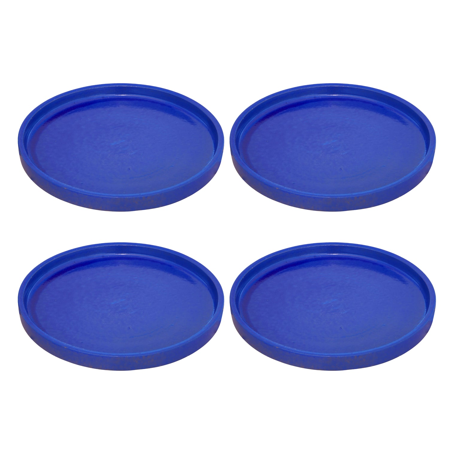 Round Falling Blue Ceramic Clay Plant Saucer