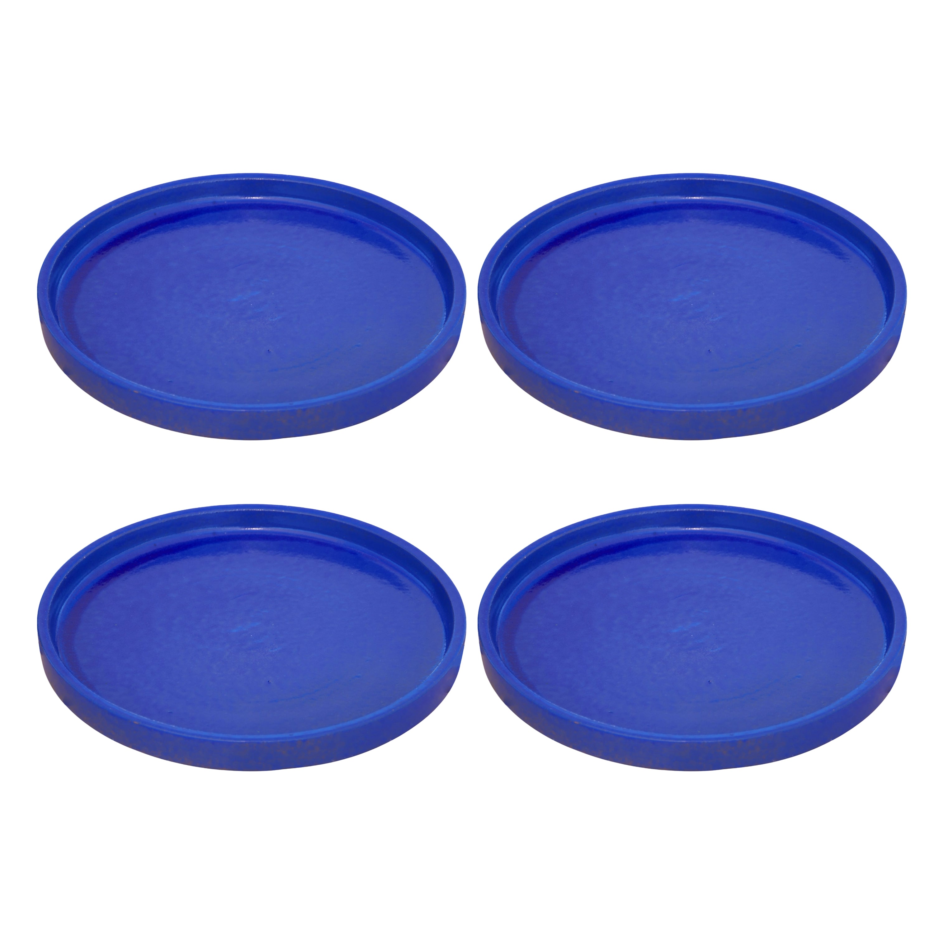 Round Falling Blue Ceramic Clay Plant Saucer