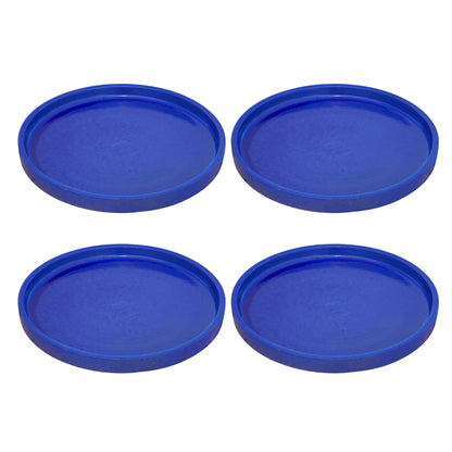 Round Falling Blue Ceramic Clay Plant Saucer