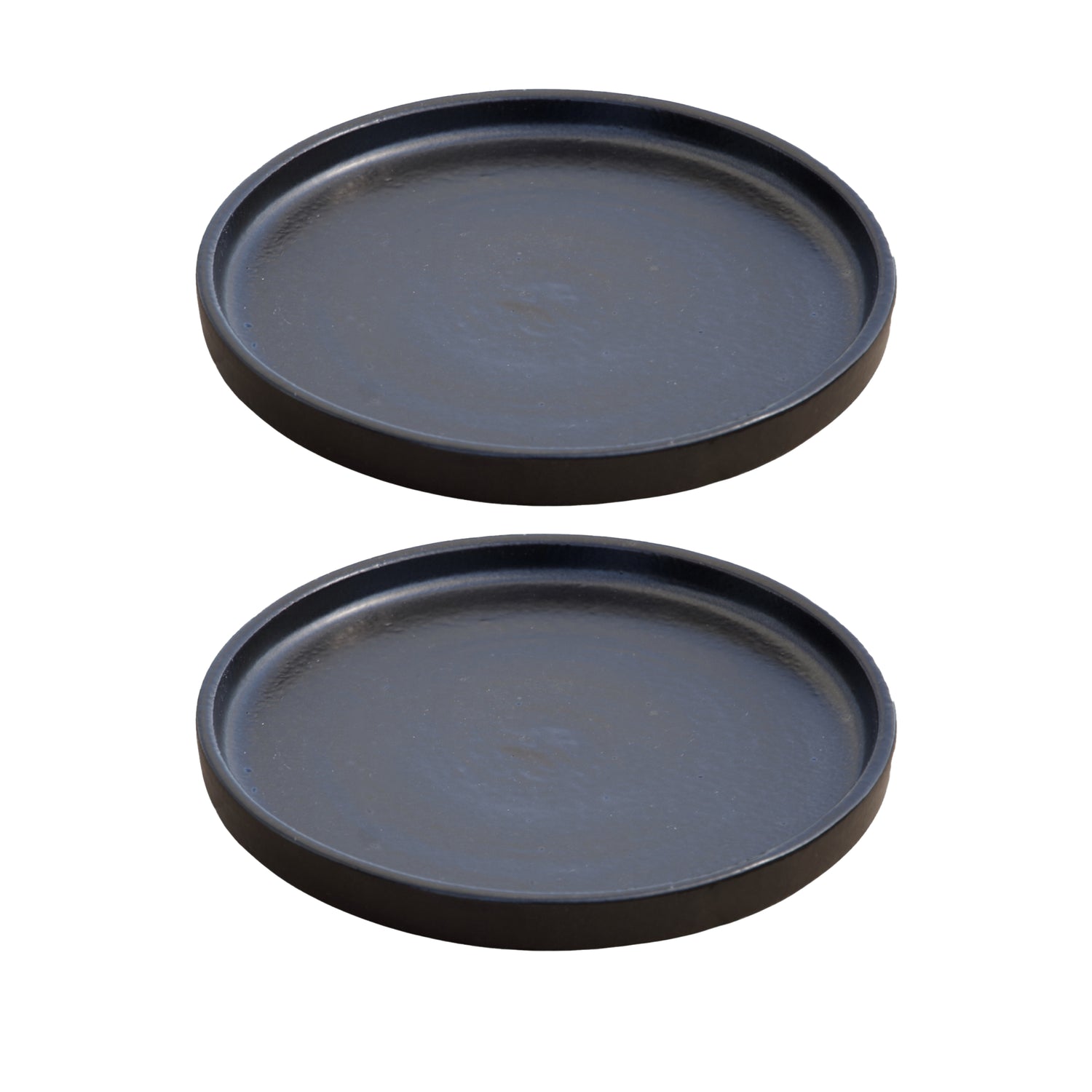 Round Black Ceramic Clay Plant Saucer