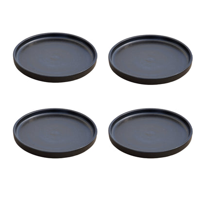 Round Black Ceramic Clay Plant Saucer