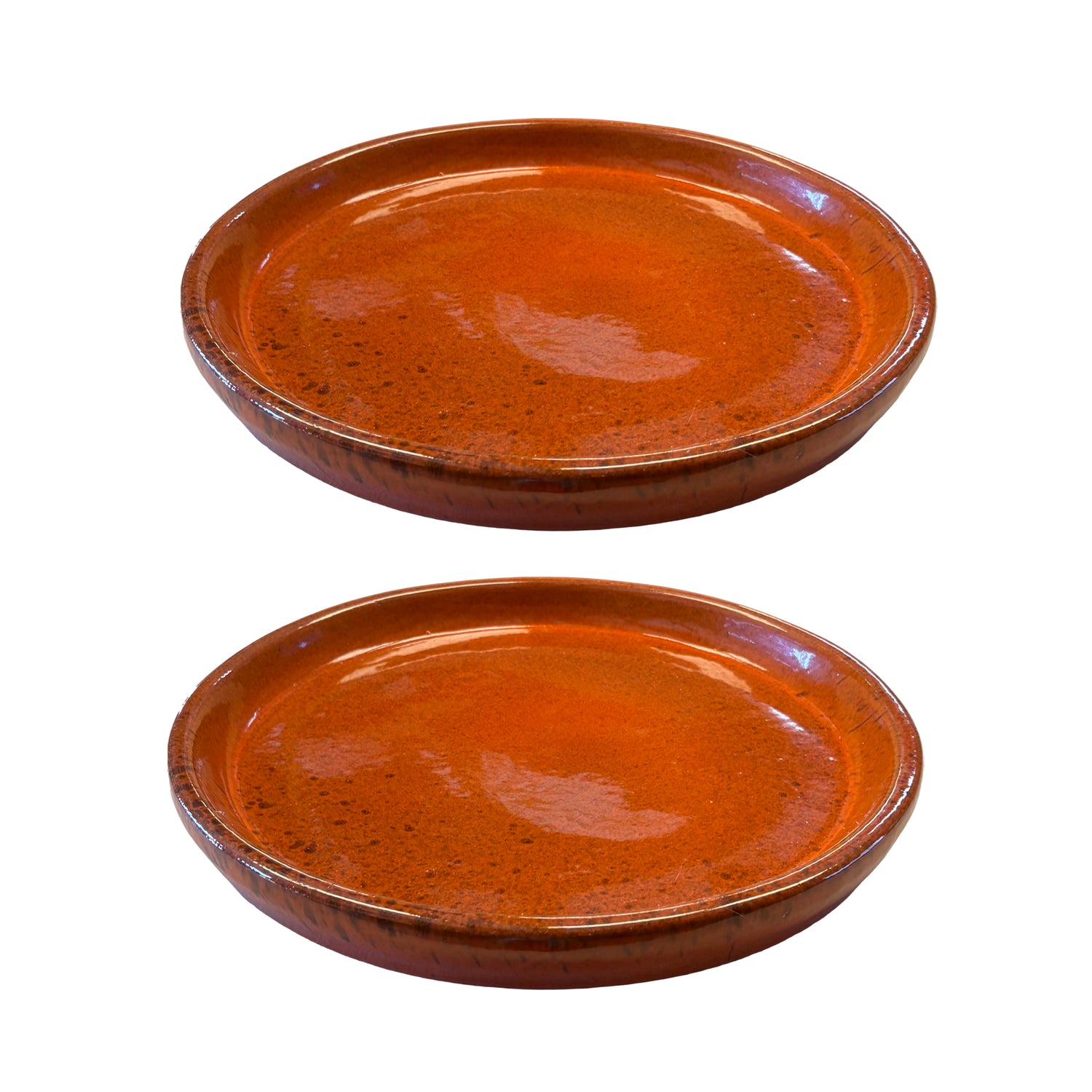 Tropical Orange Ceramic Clay Plant Saucer