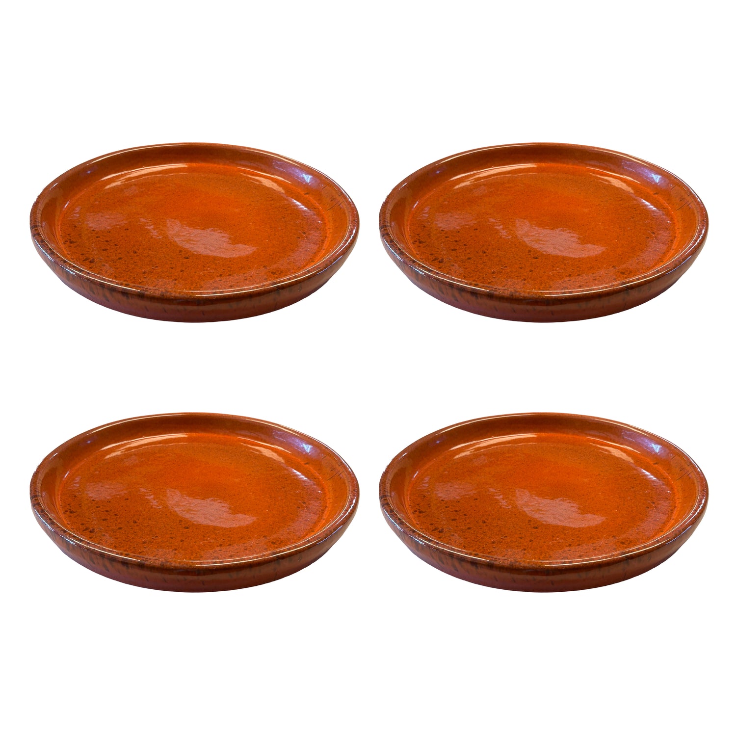 Tropical Orange Ceramic Clay Plant Saucer