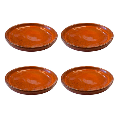 Tropical Orange Ceramic Clay Plant Saucer