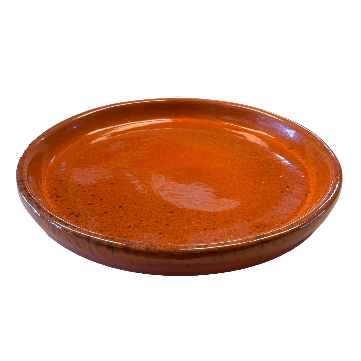 Tropical Orange Ceramic Clay Plant Saucer