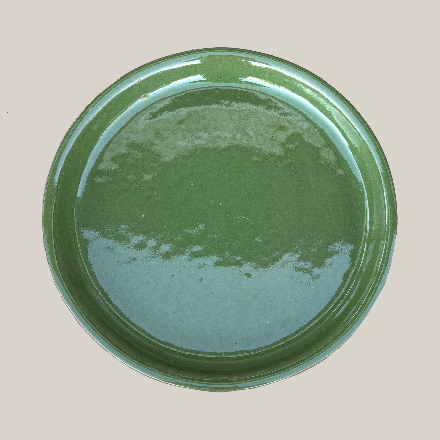 3125L39FS - Round | Atomic Green Ceramic Plant Saucer | High Fired Ecofriendly Clay - Sizes 11.5"-19.5"
