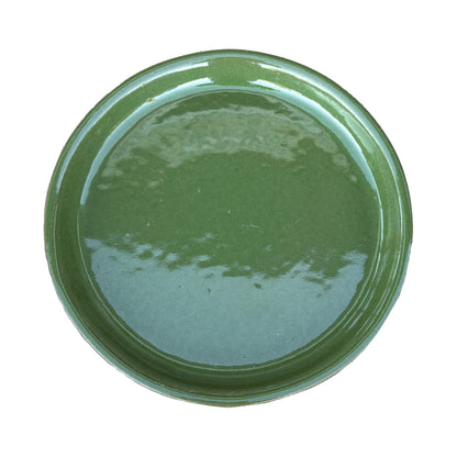 Round Atomic Green Ceramic Clay Plant Saucer
