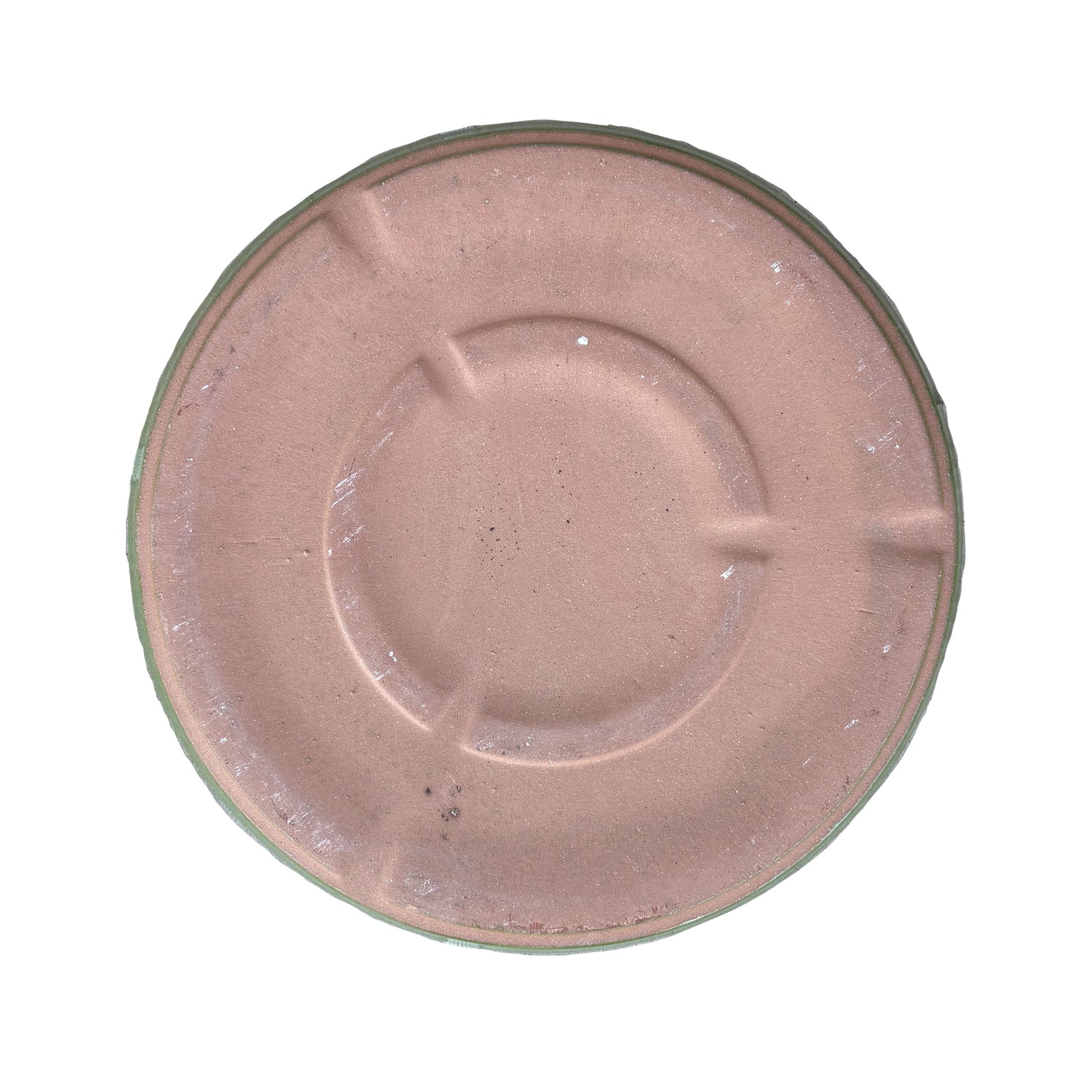 Round Atomic Green Ceramic Clay Plant Saucer