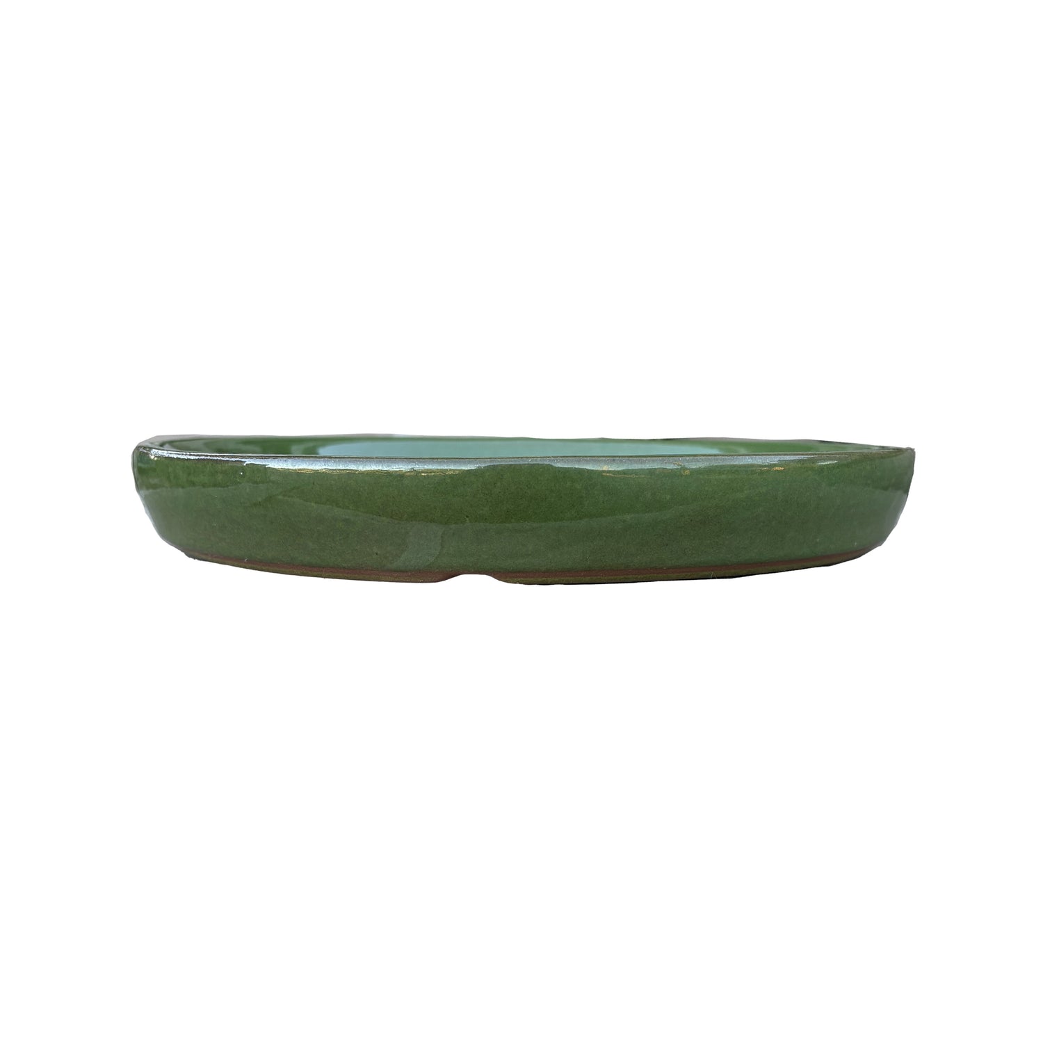 Round Atomic Green Ceramic Clay Plant Saucer