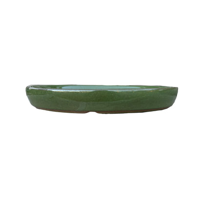 Round Atomic Green Ceramic Clay Plant Saucer