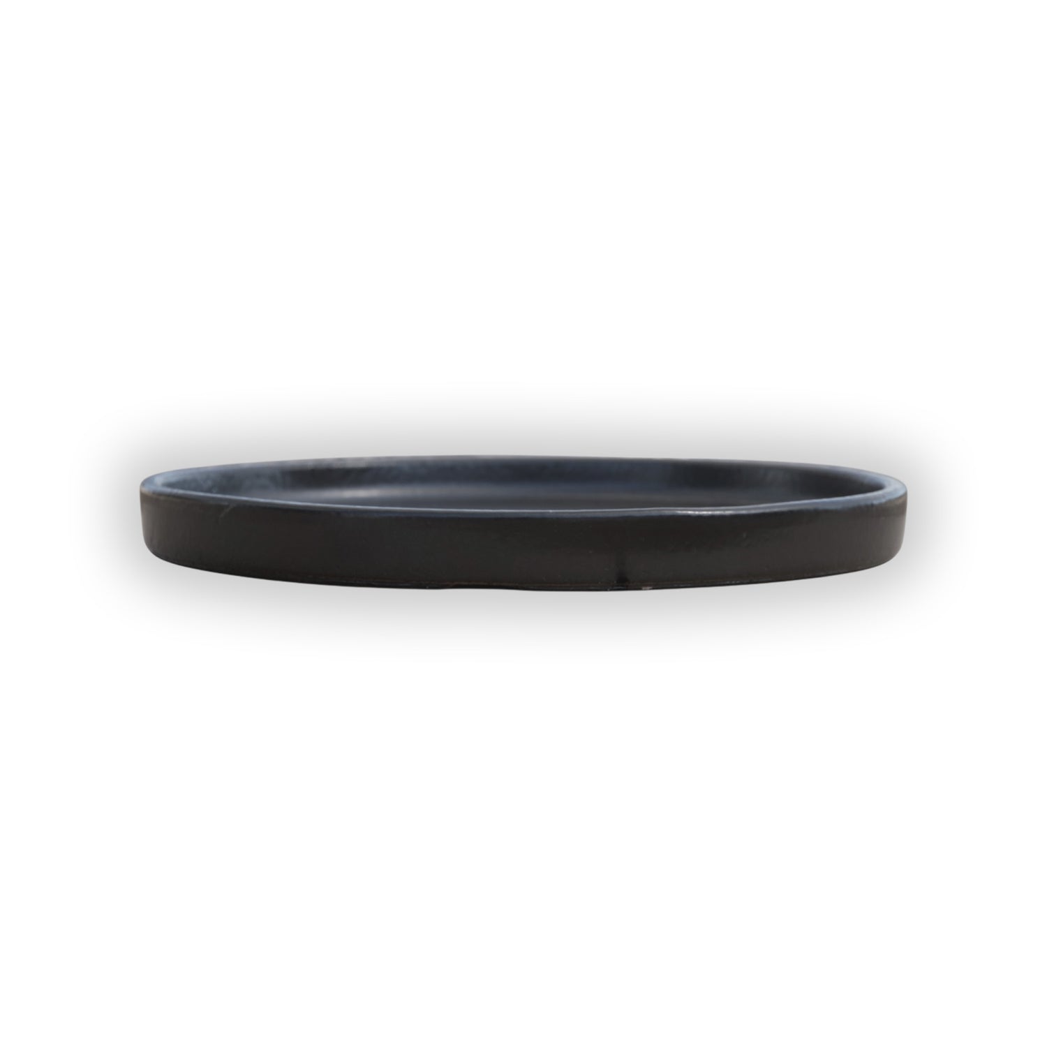 Round Black Ceramic Clay Plant Saucer