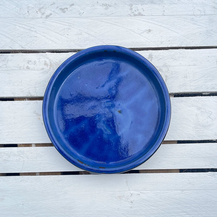 Falling Blue Round Ceramic Plant Saucer