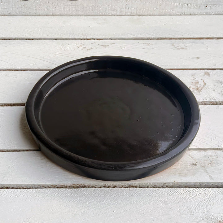 Matte Black Round Ceramic Plant Saucer