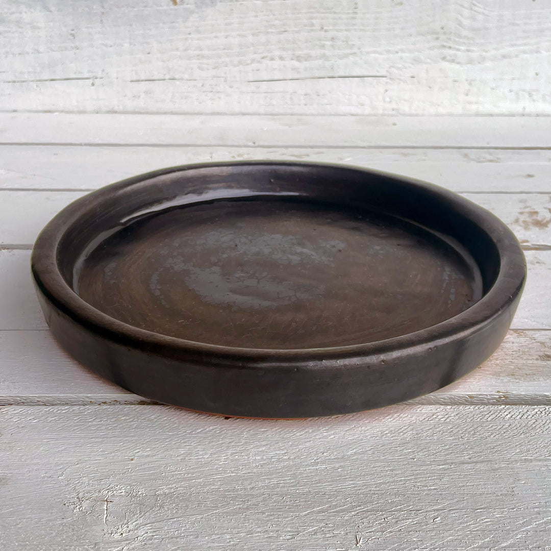 Matte Black Round Ceramic Plant Saucer