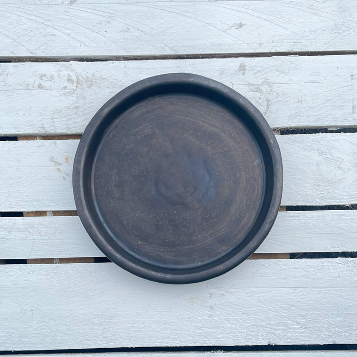 Matte Black Round Ceramic Plant Saucer