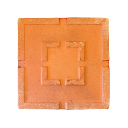 Square Tropical Orange Ceramic Clay Plant Saucer