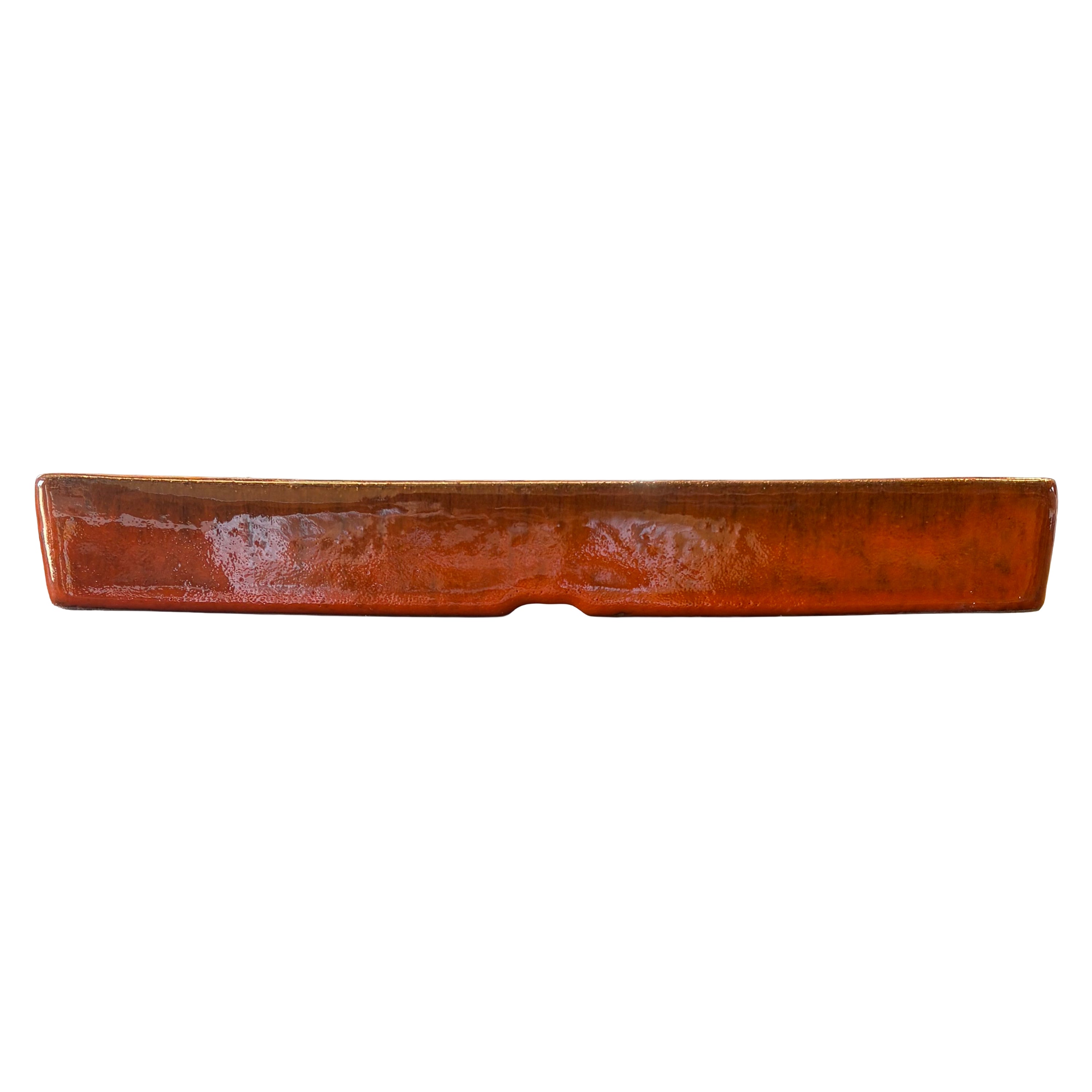 Square Tropical Orange Ceramic Clay Plant Saucer