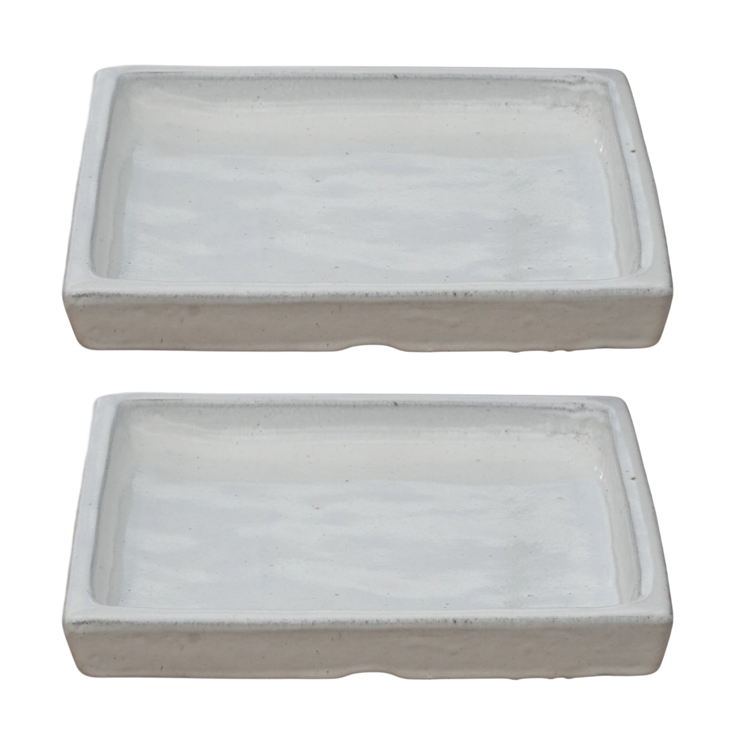 Square White Ceramic Clay Plant Saucer
