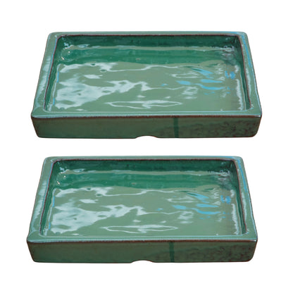 Square Jade Ceramic Clay Plant Saucer