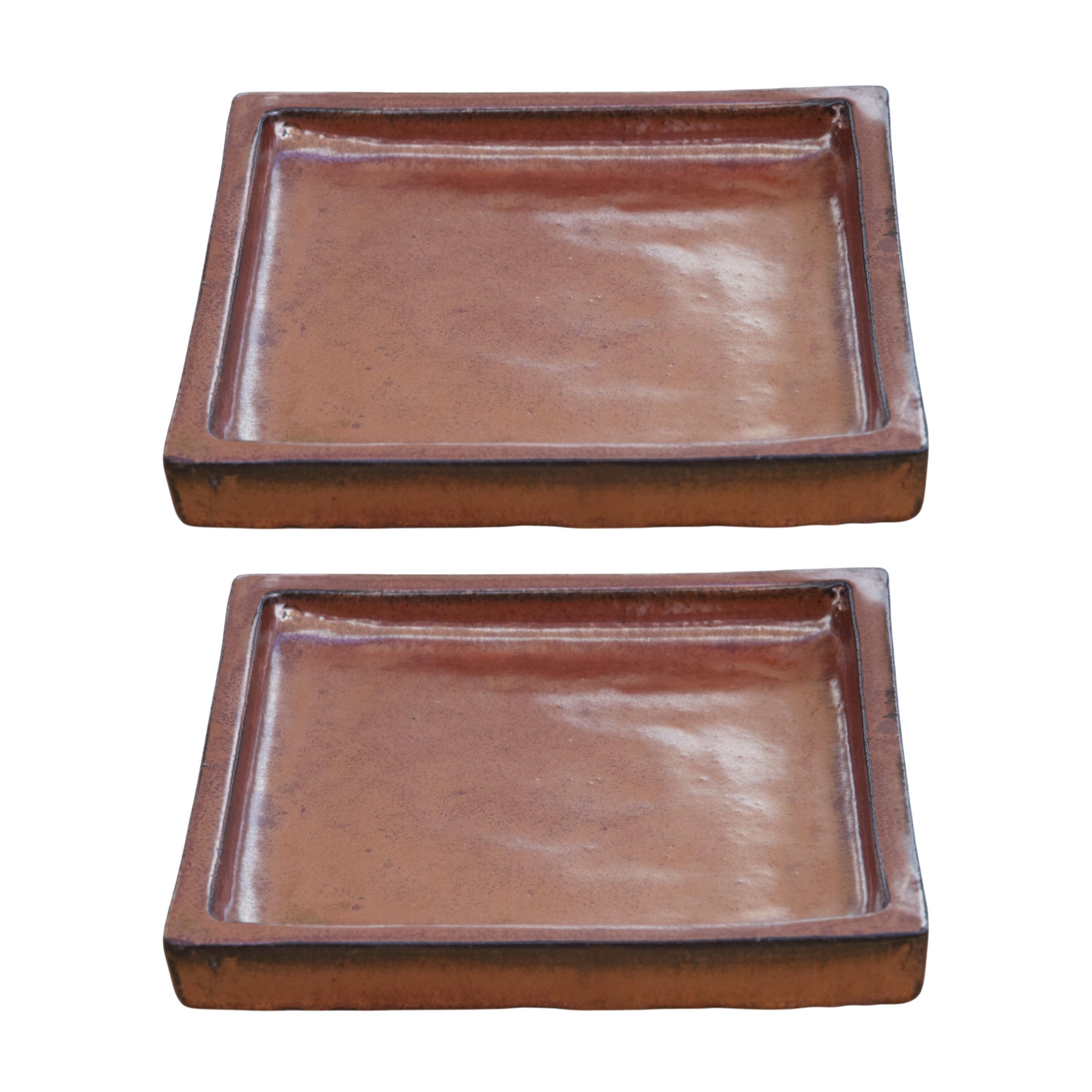 High-Fired Oxide Square Ceramic Saucer | Ten Thousand Pots