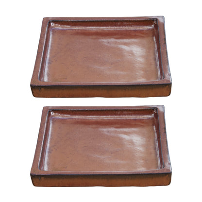 Square Oxide Ceramic Clay Plant Saucer