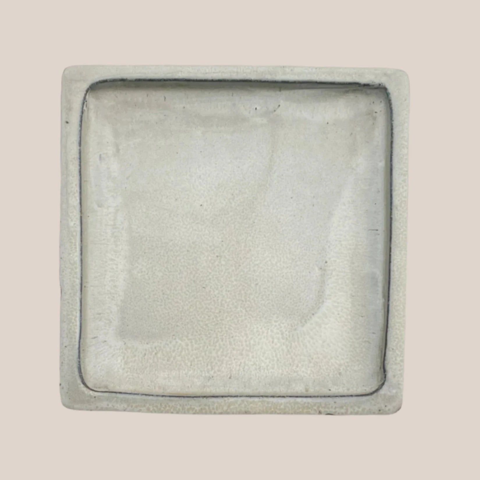 Vanilla Square Planter Saucer - Ten Thousand Pots - top