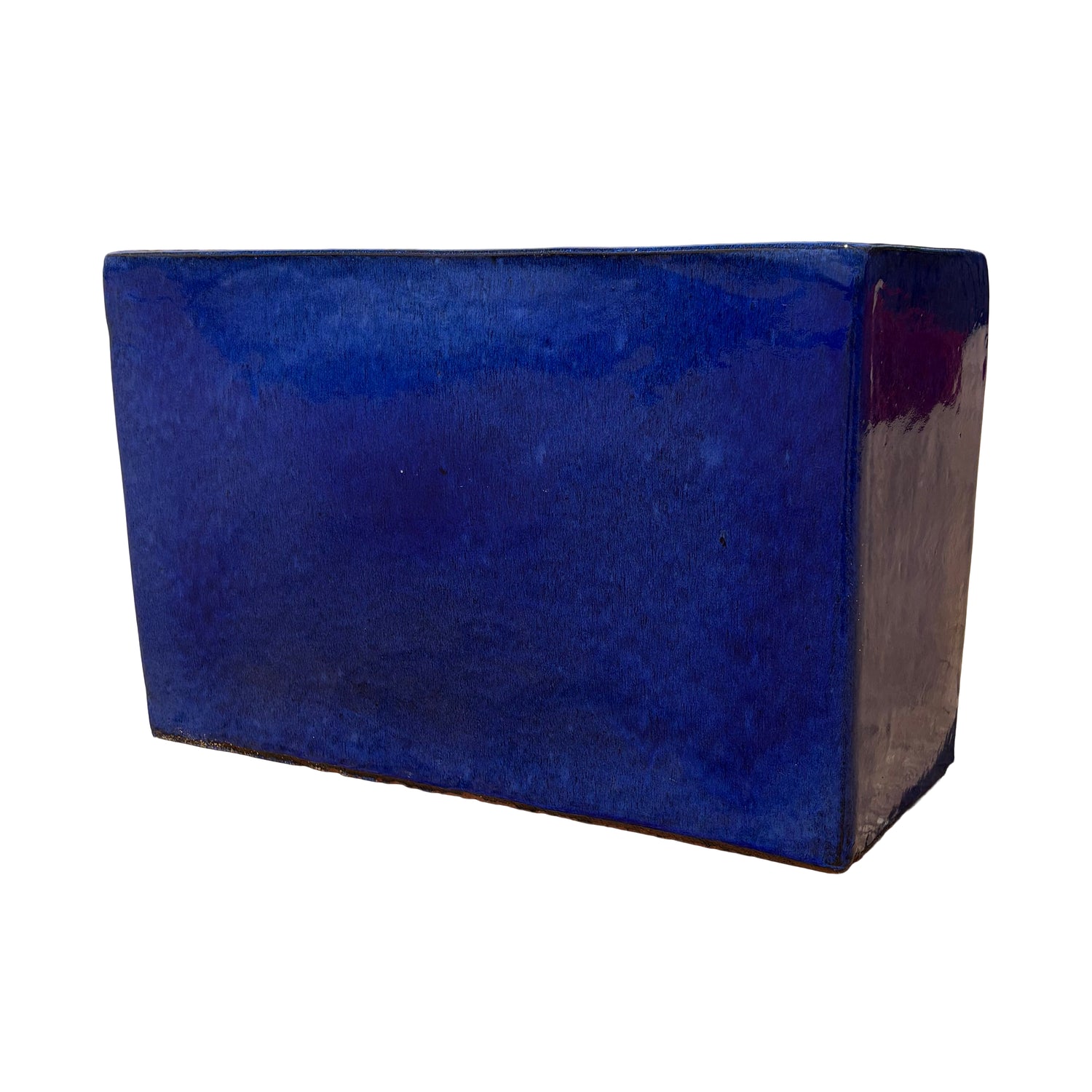 Falling Blue Glazed Rectangular Ceramic Planter